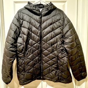 Zeroxposur Women's Hooded Puffer very Light Jacket Sz XXL black VGUC